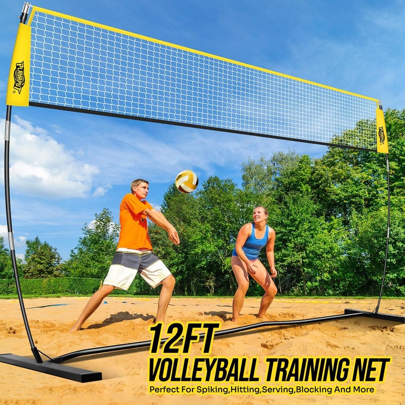 PLAYAPUT 12FT Freestanding Volleyball Net,Height Adjustable Volleyball Training Net For Hitting,Serving,Setting Practice,Protable Volleyball Nets With Volleyball,Carrybag,Perfect For Indoor Or Outdoor - Image 5